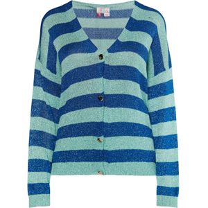 IZIA Gebreid vest  blauw / turquoise
