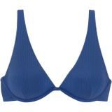 Look - Structuurpatroon - Beugelbikini - Blauw - Met Sluiting Achter