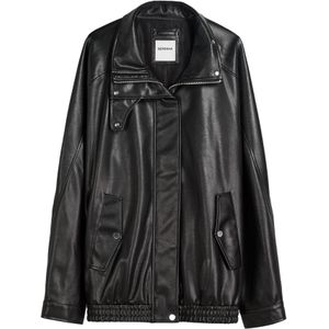 Bershka - Tussenjas - Zwart - Bomberjack - Licht Gevoerd