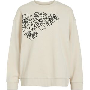 VILA Sweatshirt 'VITASSE'  ecru / zwart