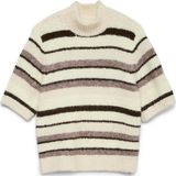 VERO MODA Trui 'VMNovah'  chocoladebruin / taupe / wolwit