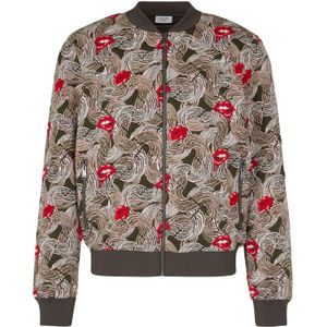 JOOP! Jeans Tussenjas 'Danger'  donkergroen / rood / wit