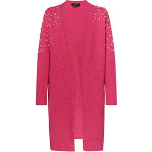 faina Gebreid vest  pink / parelwit