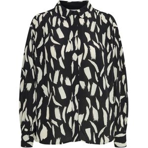 Fransa Blouse 'Geto'  zwart / wit