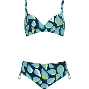 SUNFLAIR Bikini  turquoise / donkerblauw / appel / wit