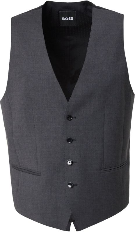 BOSS Gilet  donkergrijs / zwart