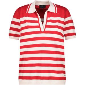 Monari - Trui - Rood Wit Gestreept - Polokraag