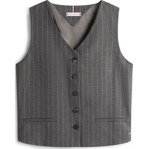 TOMMY HILFIGER - Gilet - Grijs/Wit - Krijtstrepen