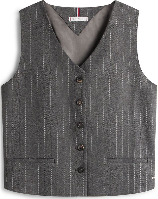 TOMMY HILFIGER - Gilet - Grijs/Wit - Krijtstrepen
