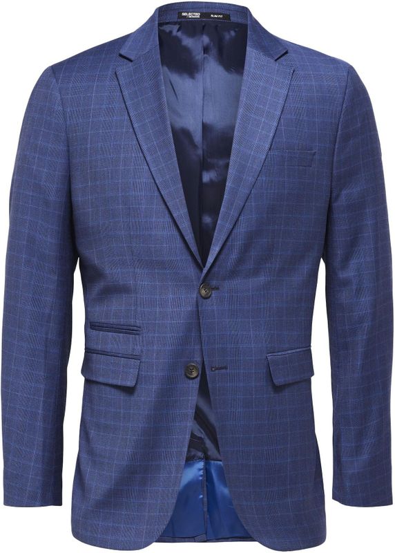 SELECTED - Colbert - Blauw - Slim Fit - Gedeeltelijk Gevoerd