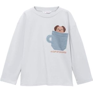 MANGO KIDS Shirt 'ANICUP'  opaal / duifblauw / cappuccino / donkerbruin