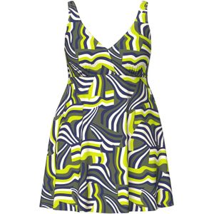 Ulla Popken Badpakjurk  navy / olijfgroen / donkergroen / wit