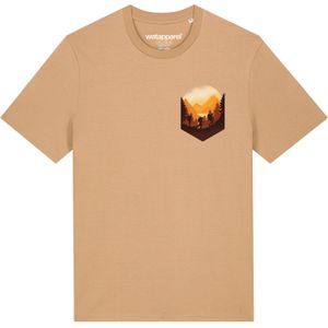 Watapparel Shirt 'Hiking in the mountains'  beige / bruin / oranje