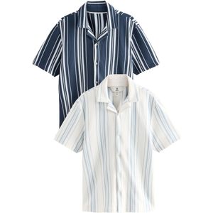 Next Overhemd  navy / lichtblauw / wit