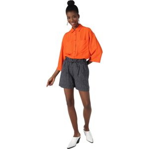 Colin's Bandplooibroek  marine / lichtgrijs