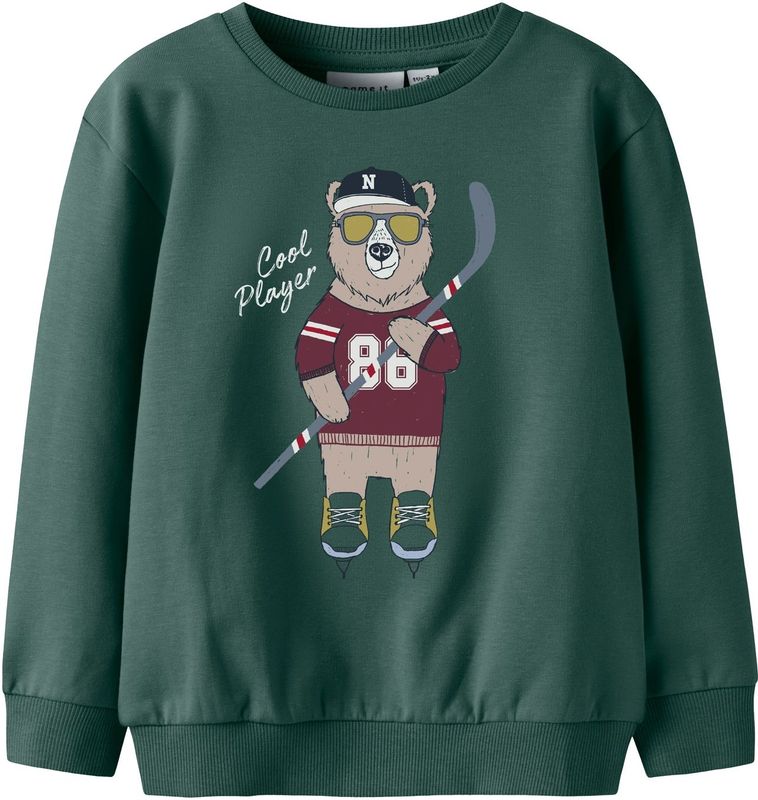 NAME IT Sweatshirt 'NMMSaxo'  taupe / spar / wijnrood