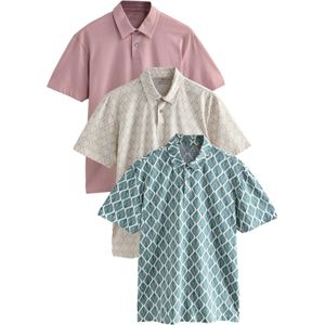 Next Shirt  taupe / petrol / oudroze / wit