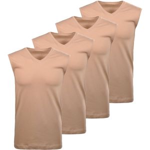 Ragman - Onderhemd - Verpakking van 4 - Aansluitend - V-hals - Katoen