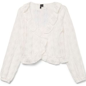 Top - V-Hals - Lange Mouwen - Kanten Detail - Regular Fit