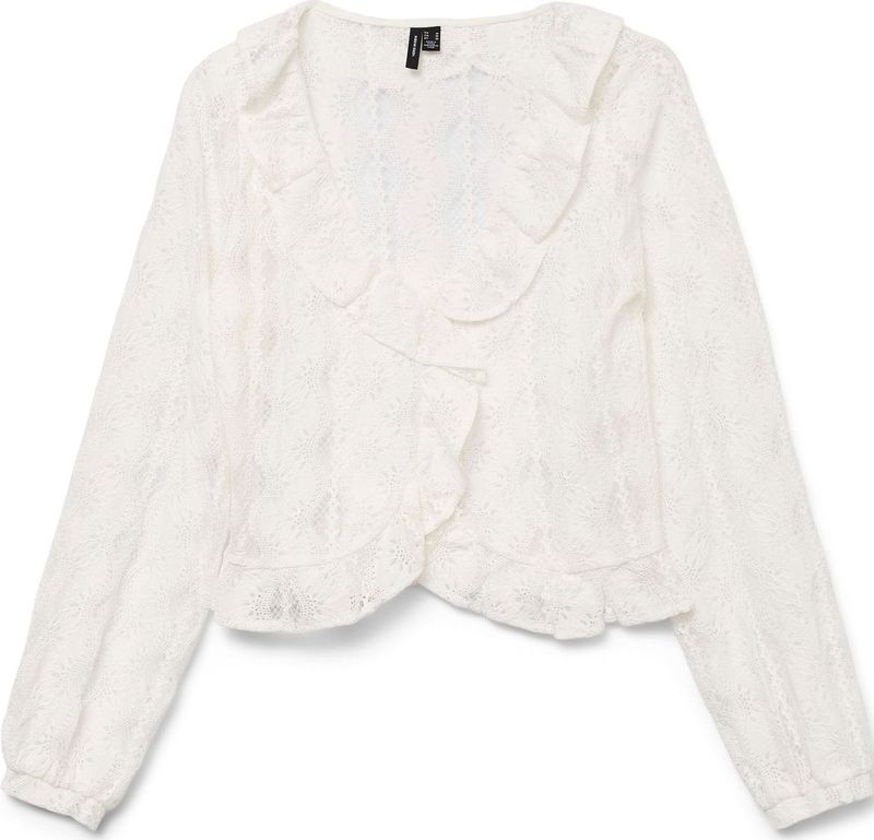 Top - V-Hals - Lange Mouwen - Kanten Detail - Regular Fit