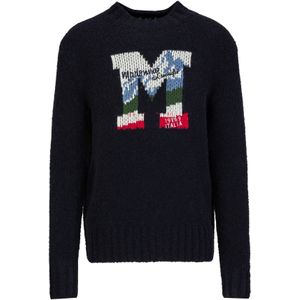 19V69 ITALIA Trui 'Enrico Wintergames'  blauw / groen / rood / zwart / wit