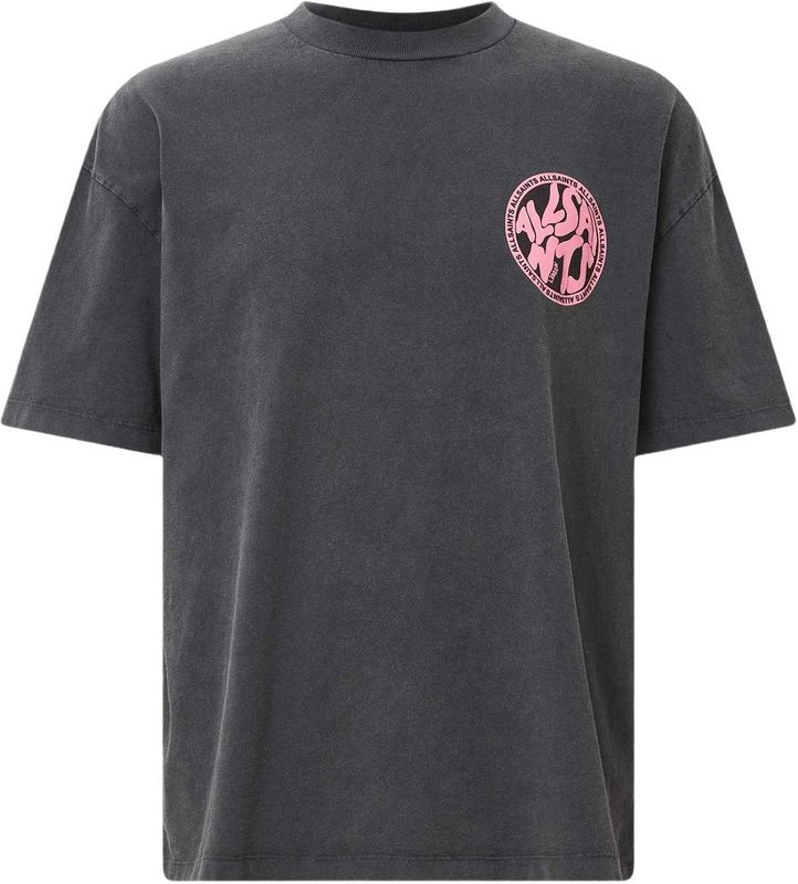 AllSaints Shirt 'DISTORTION'  antraciet / lichtroze