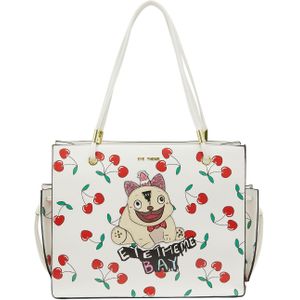 MYMO Shopper 'Pop Eyetheme'  beige / rood / zwart / wit