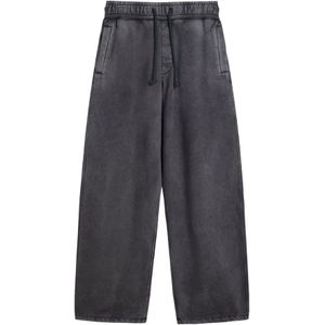 Bershka - Broek - Donkergrijs - Sweatstof - Loosefit