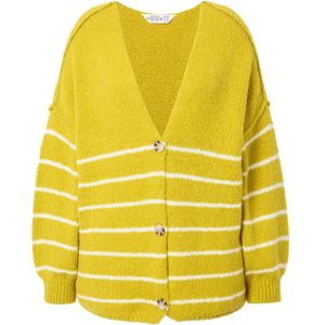 Studio Untold Gebreid vest  mosterd / wit