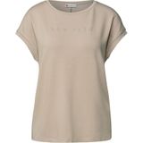 Street One - Dames Shirt - Beige - Met Glitterdetails