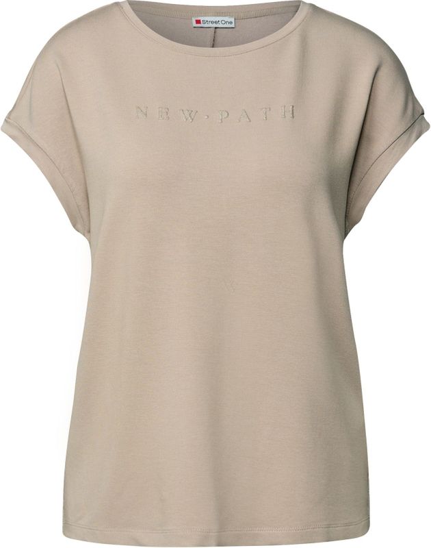 Street One - Dames Shirt - Beige - Met Glitterdetails