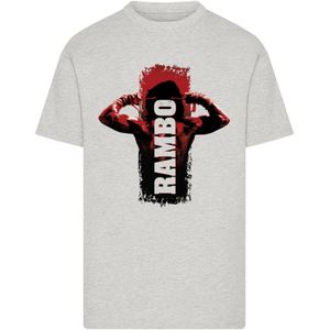 F4NT4STIC Shirt 'Rambo III Tying Sweatband'  grijs / bordeaux / zwart