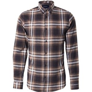 Lindbergh Overhemd  bruin / donkerbruin / wit