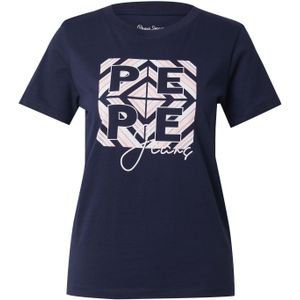 Pepe Jeans Shirt 'BITE'  navy / pastelroze / wit
