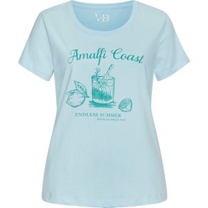 Pyjama - Blauw - Basic - Ronde Hals - Korte Mouwen - Print