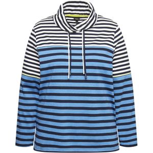 Ulla Popken Sweatshirt  marine / lichtblauw / wit