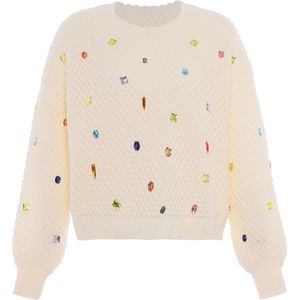 faina Trui  blauw / oranje / wolwit