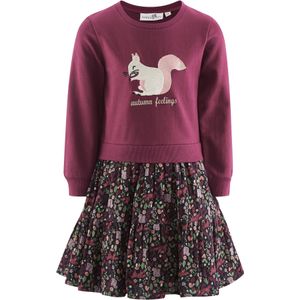 happy girls Jurk 'Eichhörnchen'  navy / lichtgroen / pastelroze / donkerrood