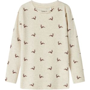 Top - Ribgebreid - Lange Mouwen - All-over Print - Slim Fit