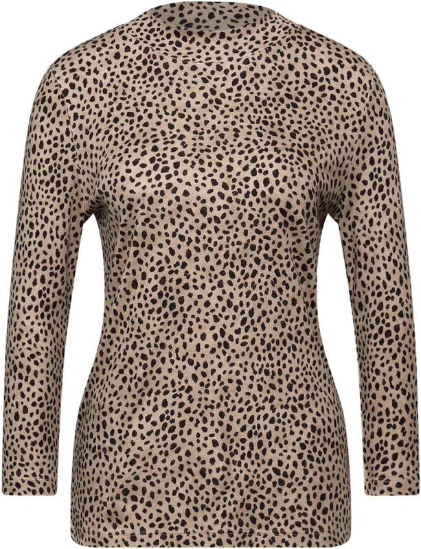 STREET ONE - Shirt - Beige - Dierenprint - Driekwart Mouw