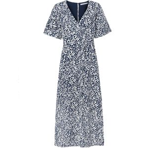 TATUUM - Jurk - Navy - Viscose - Wikkel Design - 3/4 Lengte - Kwartmouw