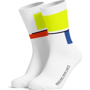 PIPPO Amsterdam Sportsokken 'Mondrian Rennrad'  wit