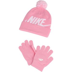 Nike - Swoosh Pom Set - Muts en Handschoenen - Zwart - 100% Acryl