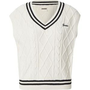 Gebreide Trui - Blauw en Wit - V-Hals - Mouwloos - Katoenmix