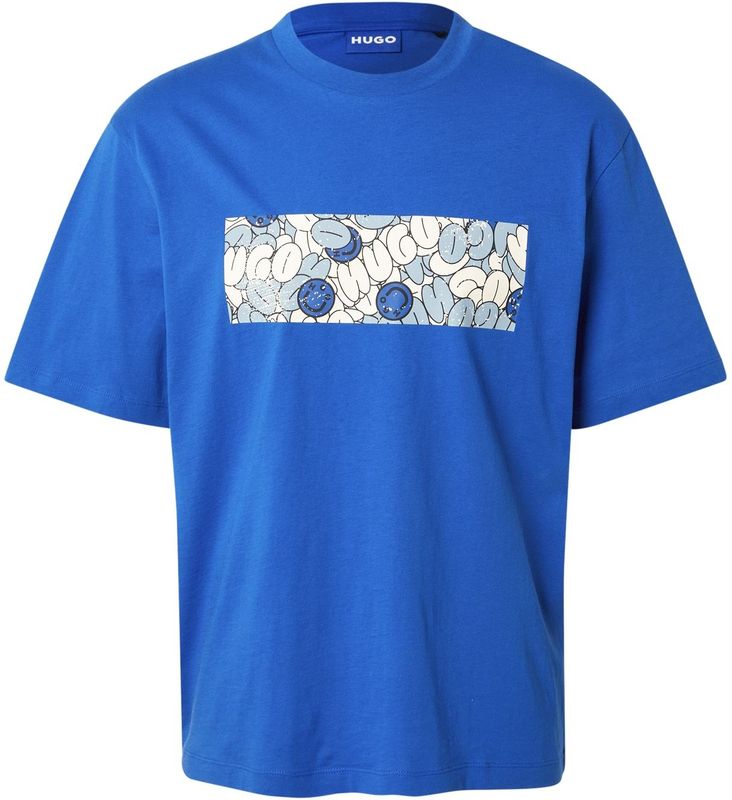 HUGO - Nurix - T-shirt - Open Blue - Met Coole Print