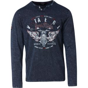 KOROSHI Shirt  donkerblauw / donkerrood / wit