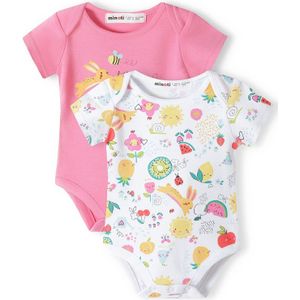 MINOTI Rompertje/body  geel / lichtgroen / pink / offwhite