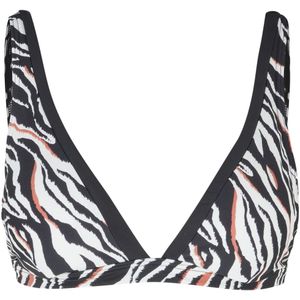 S.Oliver Voorgevormde Triangel Bikinitop met Zebraprint Zwart/Wit