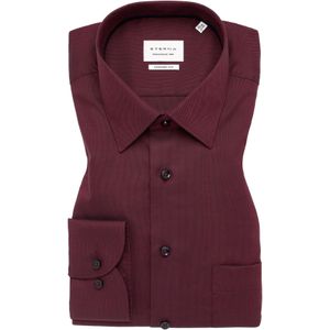 ETERNA - Comfort Fit Overhemd - Diep Donkerrood - Strijkvrij - Boordmaat 41