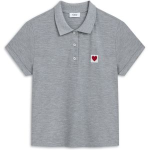 Twist Shirt  lichtgrijs / rood